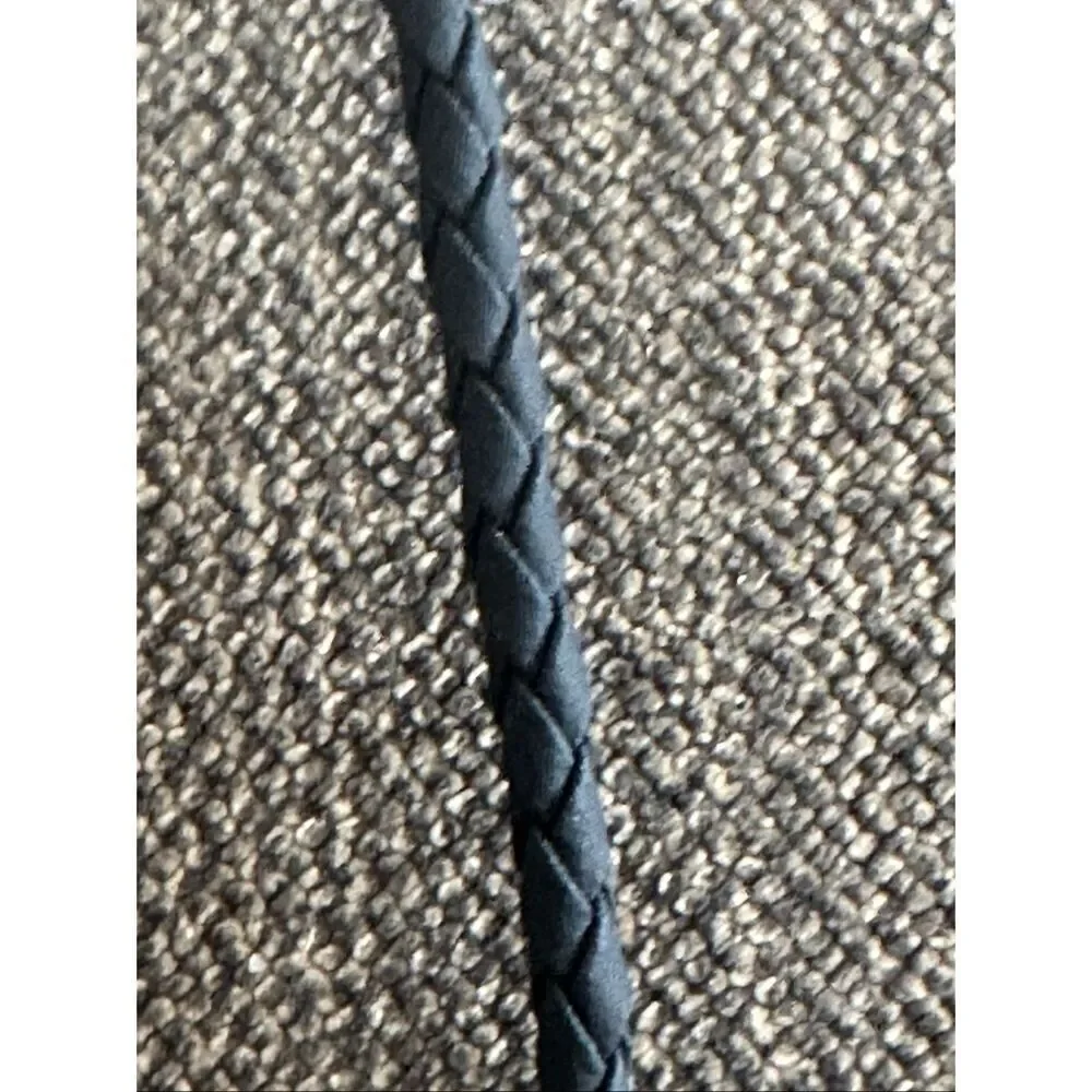 BICO Australia NWT Black Braided Leather Cord Necklace 16”